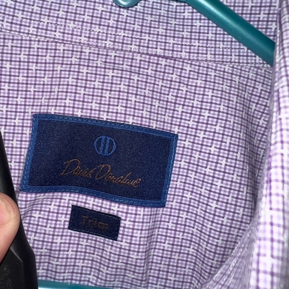 David Donahue Purple Dress Shirt Classic Long-Sleeve - Picture 3 of 5